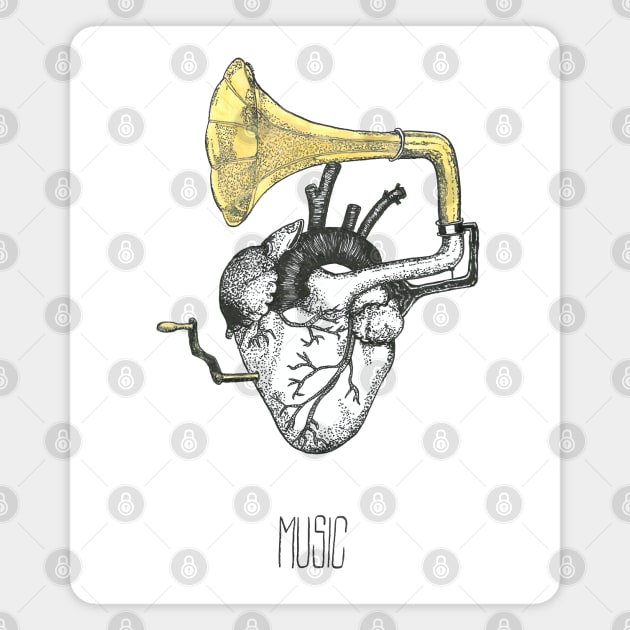 Music comes from the heart Magnet by Créa'RiBo